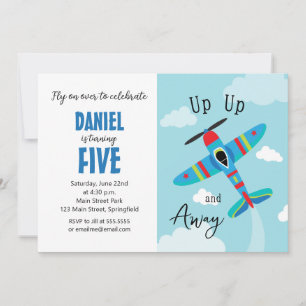 Aeroplane Birthday Invitations Cute plane