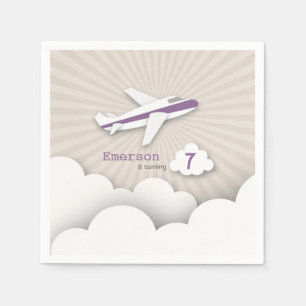Aeroplane Birthday Party - Purple Napkin