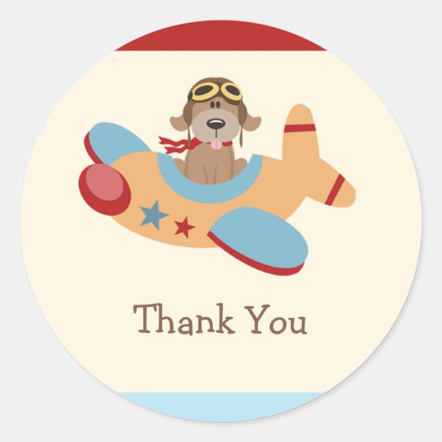 Aeroplane Birthday Party Stickers (Front)