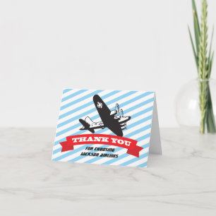 Aeroplane Birthday Party Thank you note cards