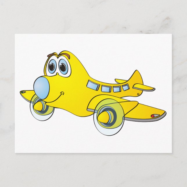 Aeroplane Cartoon Postcard (Front)
