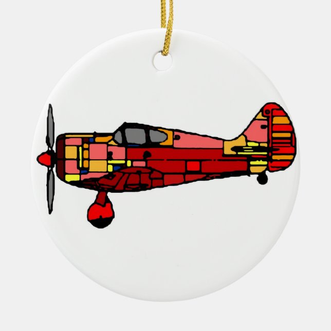 aeroplane ceramic tree decoration (Front)