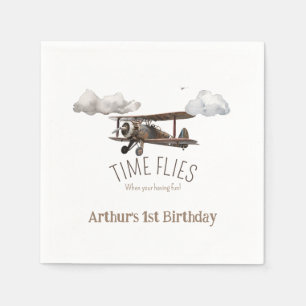 Aeroplane children's birthday party napkin