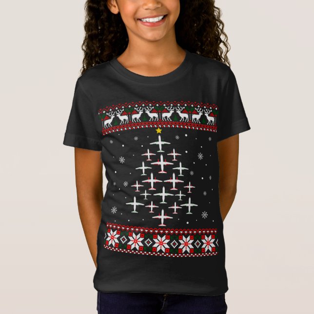 Aeroplane Christmas Funny Ugly Xmas Sweater (Front)