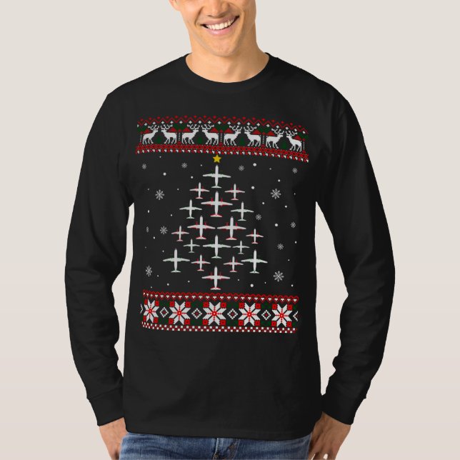 Aeroplane Christmas Funny Ugly Xmas Sweater (Front)