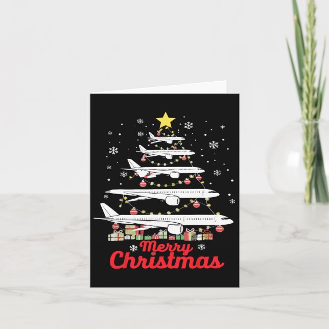 Aeroplane Christmas Tree Merry Christmas Most Like Card (Front)