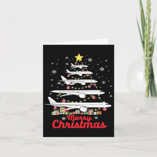 Aeroplane Christmas Tree Merry Christmas Most Like Card