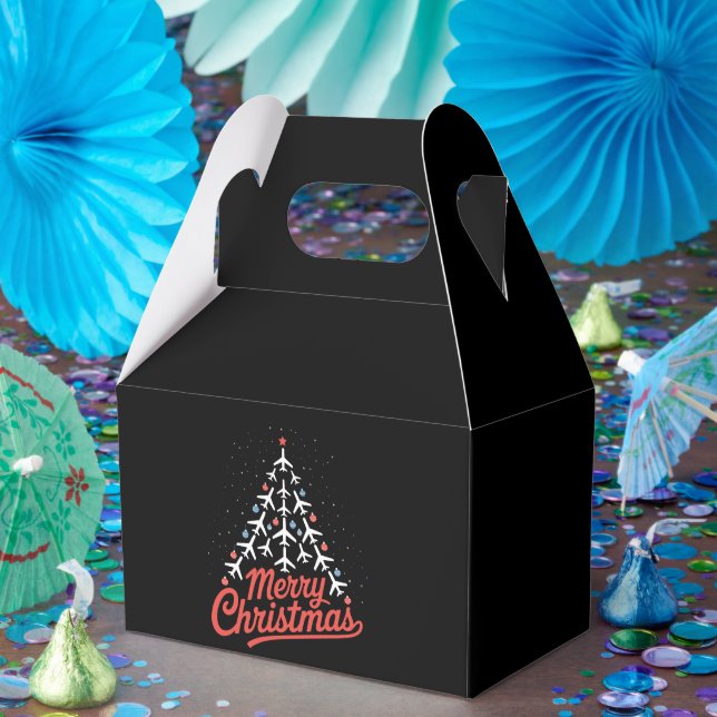 Aeroplane Christmas Tree Pilot Favour Box (Party)