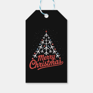 Aeroplane Christmas Tree Pilot Gift Tags