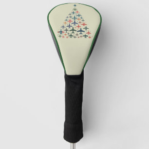 Aeroplane Christmas Tree Retro Pilot Flying Flight Golf Head Cover