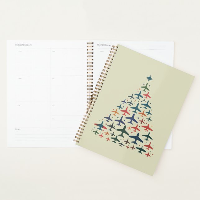 Aeroplane Christmas Tree Retro Pilot Flying Flight Planner (Display)