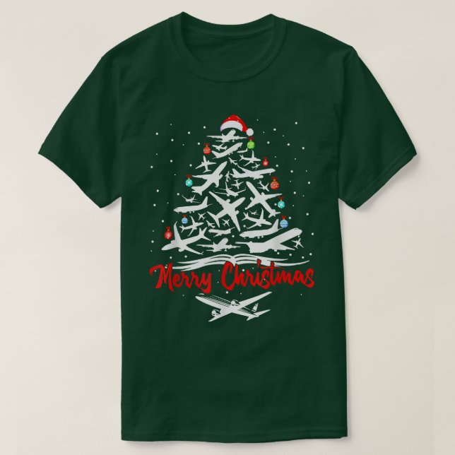 Aeroplane Christmas Tree ts  T-Shirt (Design Front)