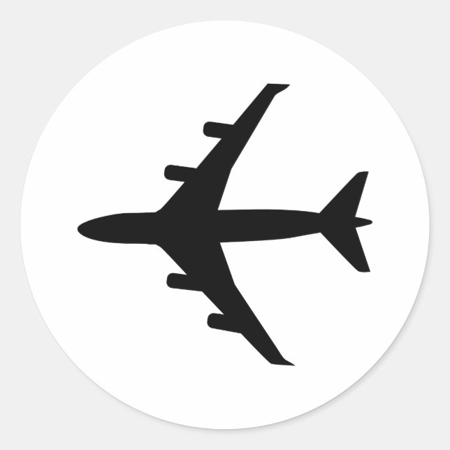 Aeroplane Classic Round Sticker (Front)