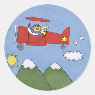 Aeroplane Classic Round Sticker