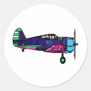 aeroplane classic round sticker