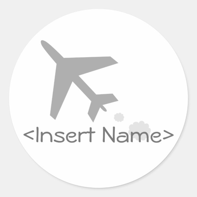 Aeroplane Classic Round Sticker (Front)