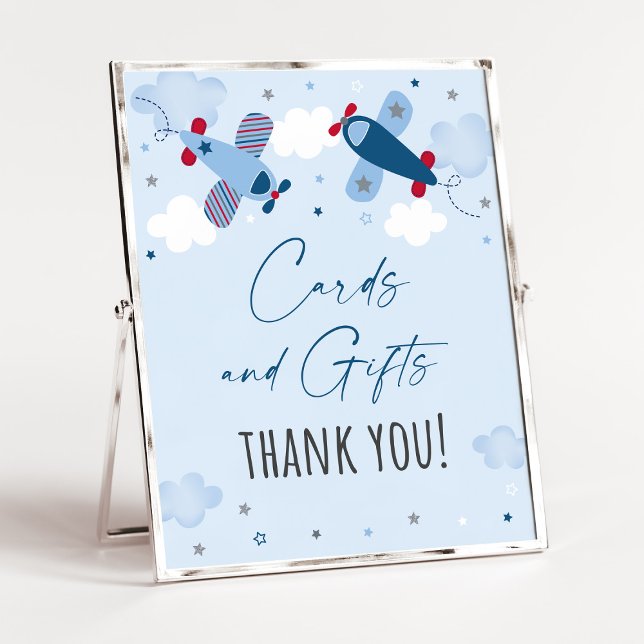 Aeroplane Clouds Birthday Cards & Gifts Sign (Creator Uploaded)