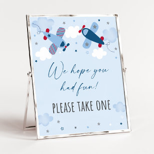 Aeroplane Clouds Birthday Favour Sign