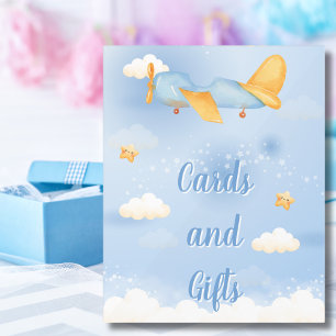 Aeroplane,Clouds & Stars, Blue, Baby Boy,Cute  Acrylic Sign