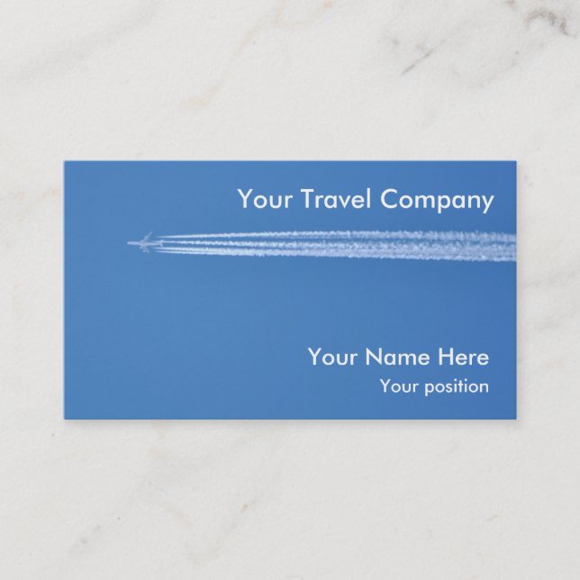 Aeroplane contrails air travel business card (Front)