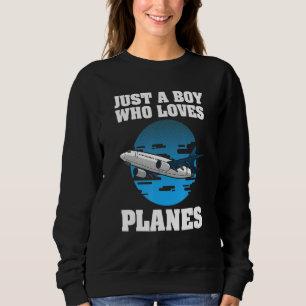 Aeroplane Designs For Boys Men Plane Pilot Aviatio Sweatshirt