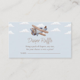 Aeroplane Diaper Raffle,  Travel Baby Shower  Enclosure Card