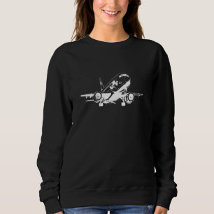 Aeroplane Drawing Aviation Propeller Aircrafts Sweatshirt
