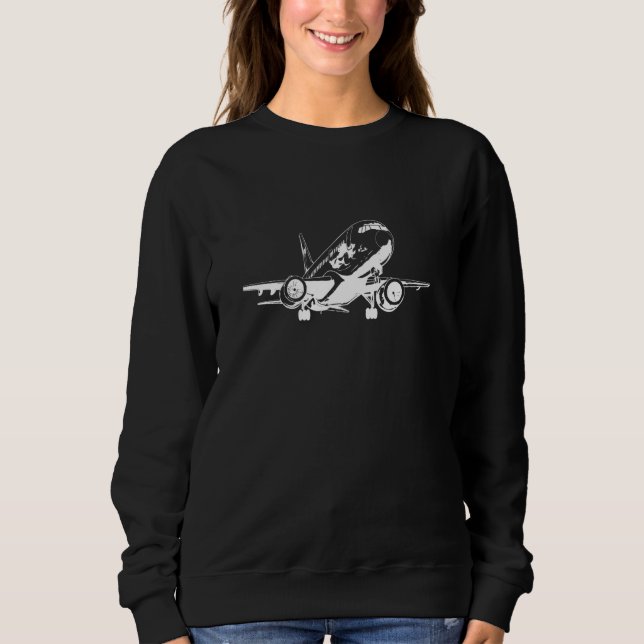 Aeroplane Drawing Aviation Propeller Aircrafts Sweatshirt (Front)