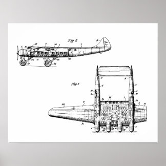 Aeroplane Drawing Poster