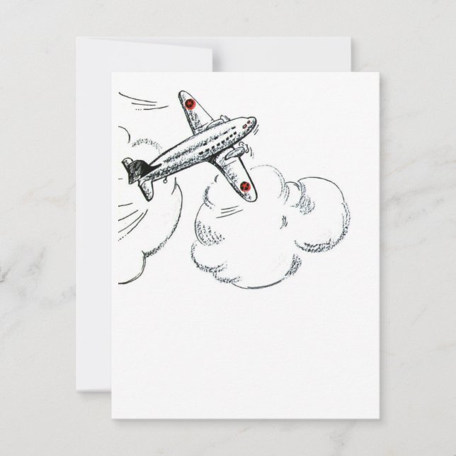 Aeroplane Drawing | Vintage Illustration (Front)