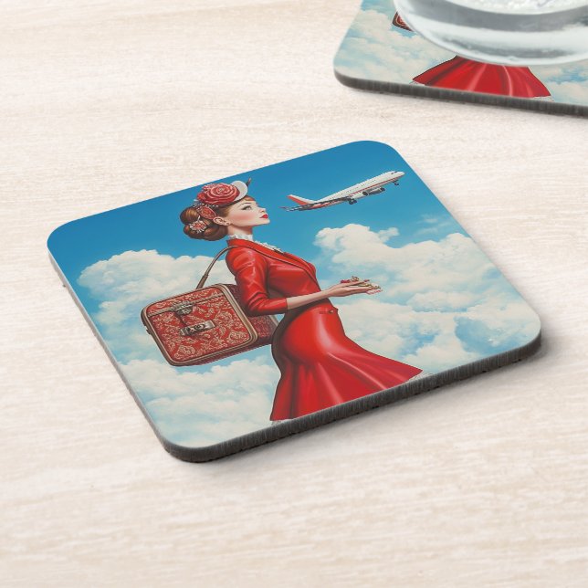 Aeroplane & Elegant Lady Coasters (Left Side)