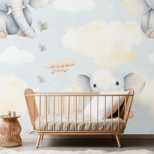 Aeroplane Elephant Watercolor Wallpaper