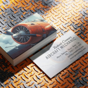 Aeroplane Engine Aircraft Mechanic Vintage Plane Business Card