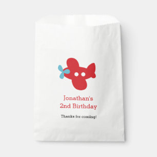 Aeroplane Favour Bags (Red Personalised Birthday)