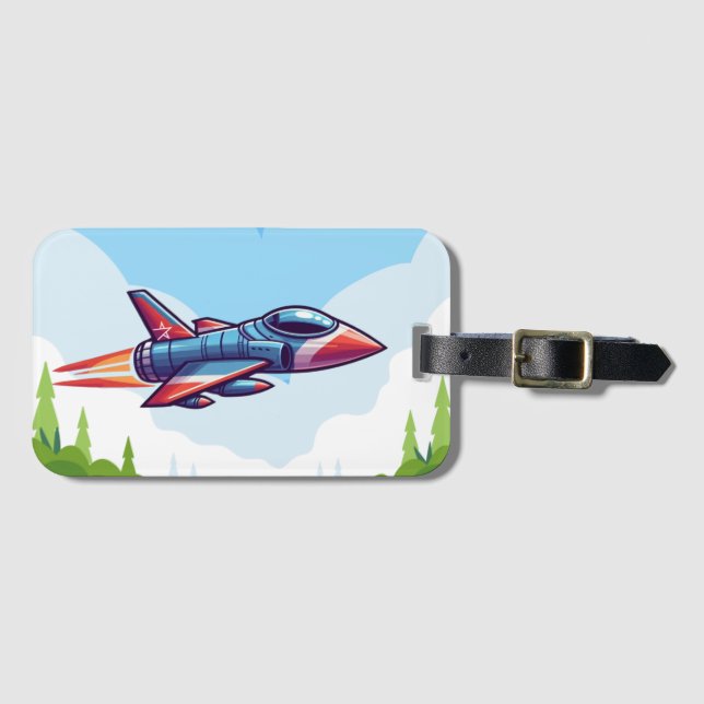 aeroplane/fighter jet luggage tag (Front Horizontal)