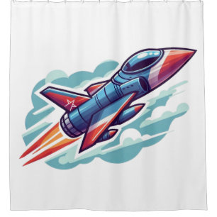 aeroplane/fighter jet shower curtain