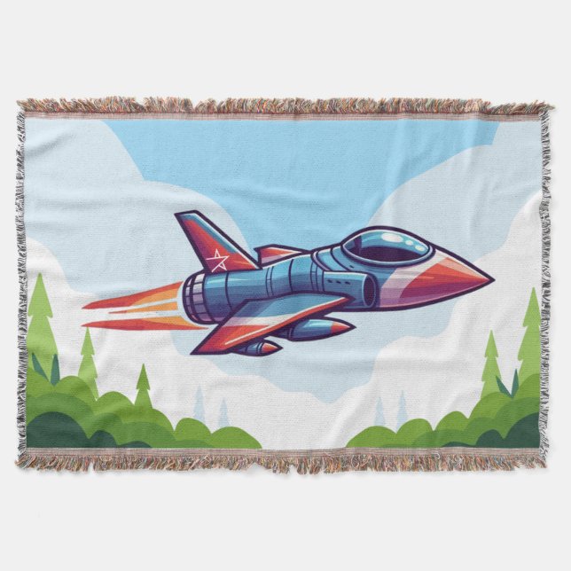 aeroplane/fighter jet throw blanket (Front)
