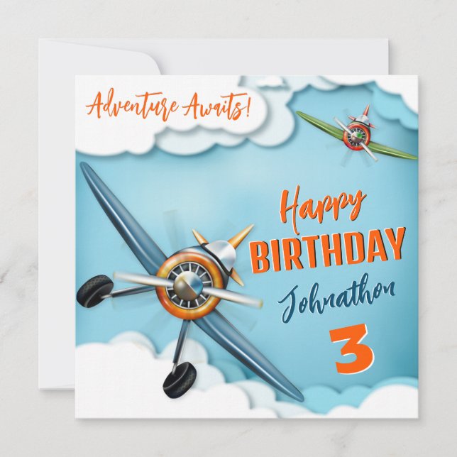 Aeroplane Fighter Pilot Boy Birthday (Front)