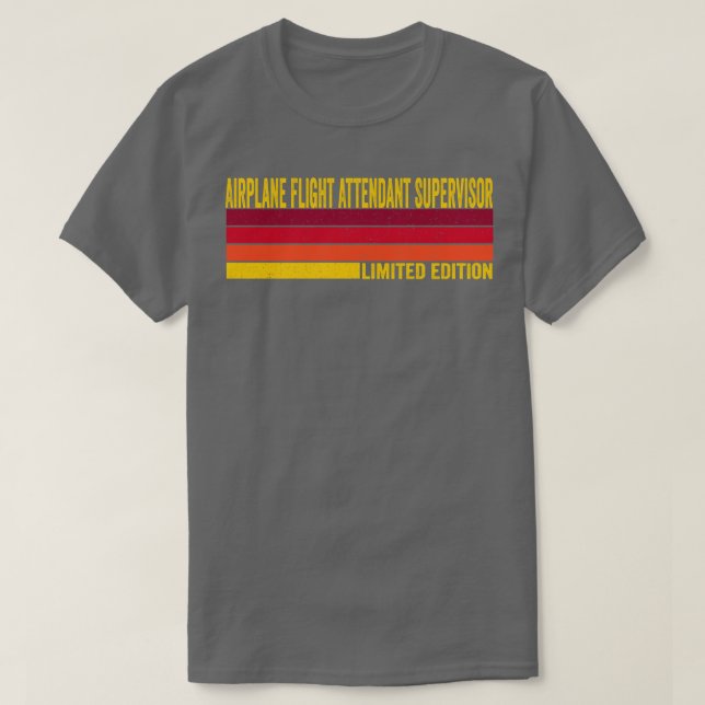 Aeroplane Flight Attendant Supervisor T-Shirt (Design Front)