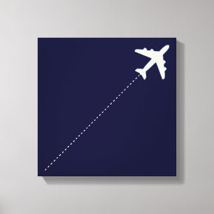 aeroplane flight route canvas print