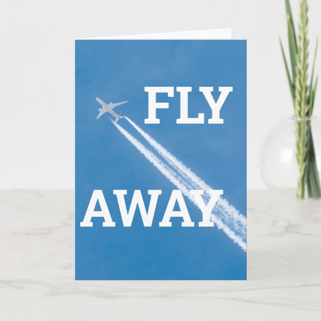Aeroplane fly in the blue sky card (Front)