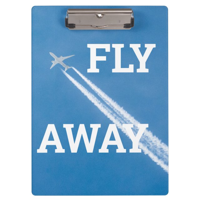 Aeroplane fly in the blue sky clipboard (Front)