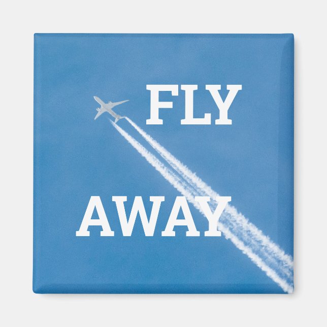 Aeroplane fly in the blue sky magnet (Front)