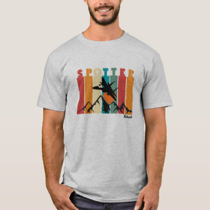 Aeroplane Flying Over Mountain,Custom Retro,Vintag T-Shirt