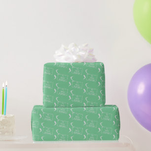 Aeroplane Flying Personalised Birthday Flag, Green Wrapping Paper