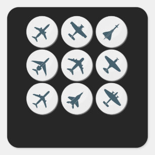Aeroplane Flying Pilot Birthday Gift Idea  Men Dad Square Sticker