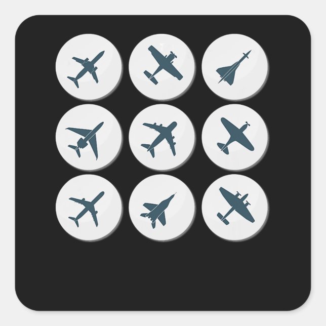 Aeroplane Flying Pilot Birthday Gift Idea  Men Dad Square Sticker (Front)