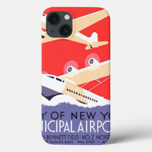 Aeroplane Flying Vintage WPA Colourful iPhone 13 Case
