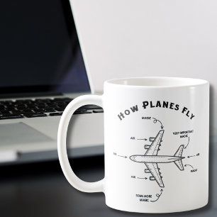 Aeroplane Funny How Planes Fly, Pilot Flight Crew Coffee Mug