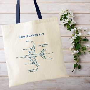 Aeroplane Funny How Planes Fly Pilot or Flight Cre Tote Bag